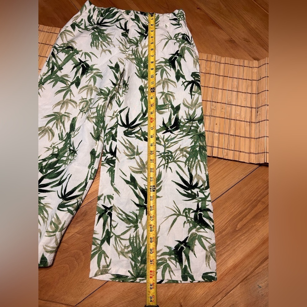 J. Jill Wide Leg Green Leaf Print Pants - Picture 4 of 6